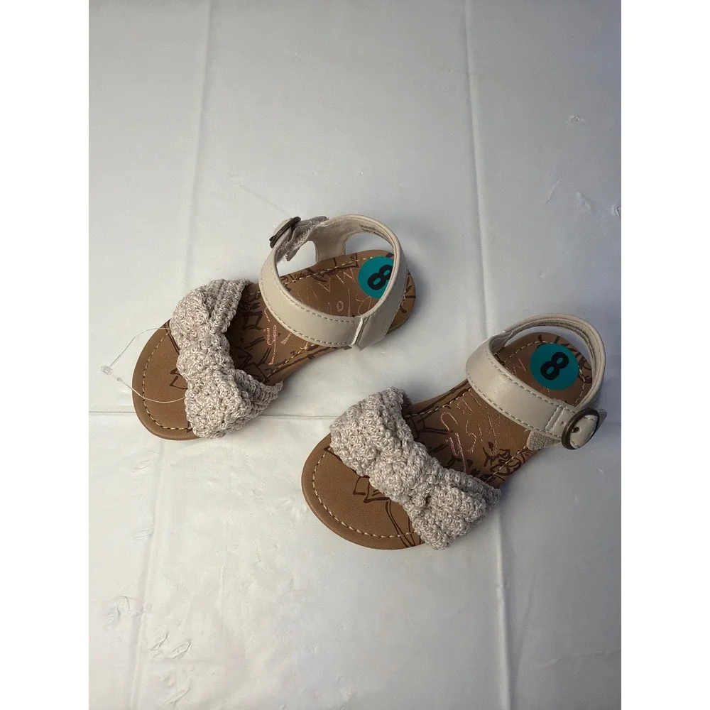 Blowfish Malibu Surly-T Toddler Girls Crochet Bow Sandals Cream Size 8T